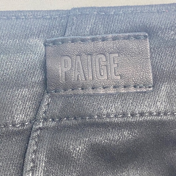 PAIGE Mayslie Cropped Coated Jogger Pants in Black Size 27 - Picture 10 of 11